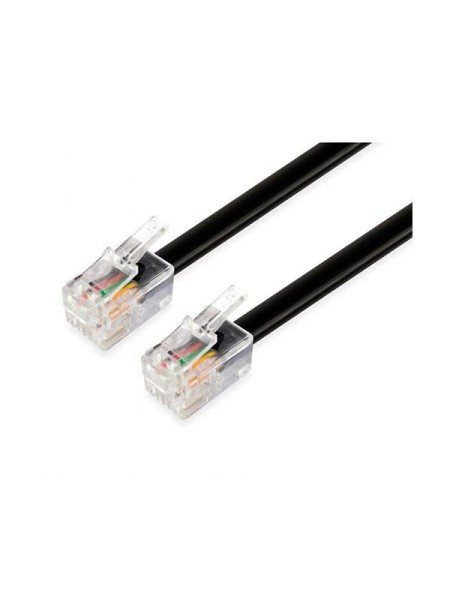 Cable de telefono RJ11 M/M / 4p4c negro 3 metros / Negro